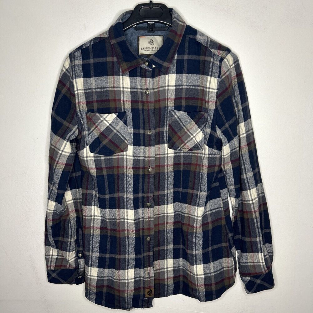 Legendary Whitetails Women's Cottage Escape Flannel Shirt Blue‎ Green Medium
